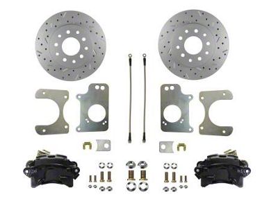 LEED Brakes Rear Disc Brake Conversion Kit with MaxGrip XDS Rotors; Black Calipers (82-92 Camaro)