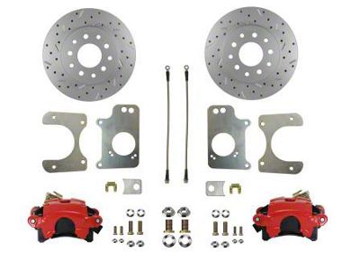 LEED Brakes Rear Disc Brake Conversion Kit with MaxGrip XDS Rotors; Red Calipers (82-92 Camaro)