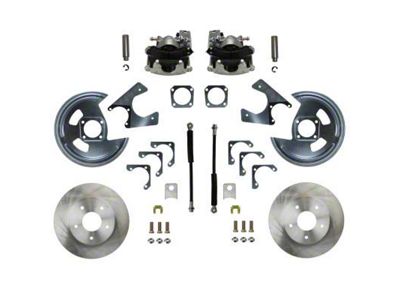 LEED Brakes Rear Disc Brake Conversion Kit with Vented Rotors; Zinc Plated Calipers (1967 Camaro)