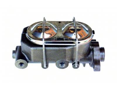 LEED Brakes 1-1/8-Inch Dual Bore Master Cylinder with Chrome Lip and Bails; Natural Finish (77-82 Corvette C3 w/ Power Brakes)