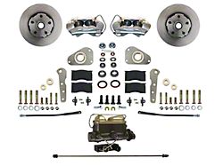 LEED Brakes Front Disc Brake Conversion Kit with Vented Rotors for Factory Power Brakes; Zinc Plated Calipers (57-68 Country Sedan, Country Squire, Custom, Custom 500, Galaxie, Galaxie 500, LTD)