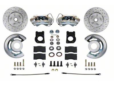 LEED Brakes Front Spindle Mount Disc Brake Conversion Kit with MaxGrip XDS Rotors; Zinc Plated Calipers (63-69 V8 Comet, Falcon)