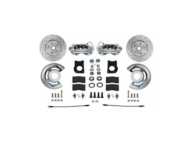 LEED Brakes Front Spindle Mount Disc Brake Conversion Kit with MaxGrip XDS Rotors; Zinc Plated Calipers (63-69 V8 Comet, Falcon)