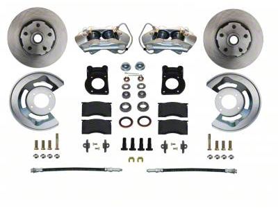 LEED Brakes Front Spindle Mount Disc Brake Conversion Kit with Vented Rotors; Zinc Plated Calipers (63-69 V8 Comet, Falcon)