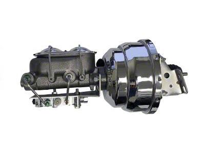 LEED Brakes 8-Inch Dual Power Brake Booster with 1-1/8-Inch Dual Bore Master Cylinder and Disc/Drum Valve; Chrome Finish (70-81 Firebird w/ Front Disc & Rear Drum Brakes)