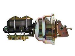 LEED Brakes 8-Inch Dual Power Brake Booster with 1-Inch Dual Bore Master Cylinder and Disc/Disc Valve; Zinc Finish (70-81 Firebird w/ 4-Wheel Disc Brakes)