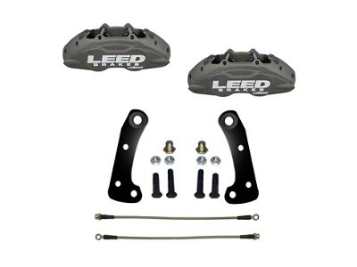 LEED Brakes MaxGrip Lite 4-Piston Front Caliper Kit; Anodized (67-69 Firebird)