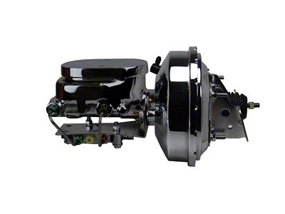 LEED Brakes 9-Inch Single Power Brake Booster with 1-Inch Dual Bore Flat Top Master Cylinder and Disc/Disc Valve; Chrome Finish (70-81 Firebird w/ 4-Wheel Disc Brakes)