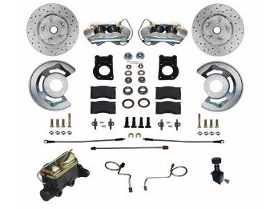 LEED Brakes Front Disc Brake Conversion Kit with MaxGrip XDS Rotors; Zinc Plated Calipers (1970 Ranchero w/ Front Drum Brakes)