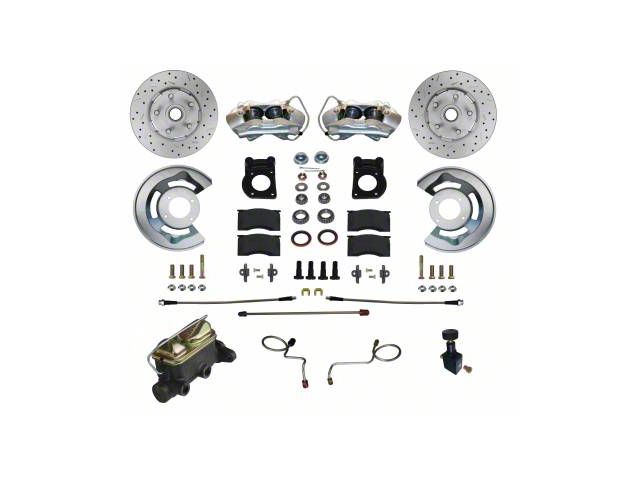 LEED Brakes Front Disc Brake Conversion Kit with MaxGrip XDS Rotors; Zinc Plated Calipers (1970 Ranchero w/ Front Drum Brakes)