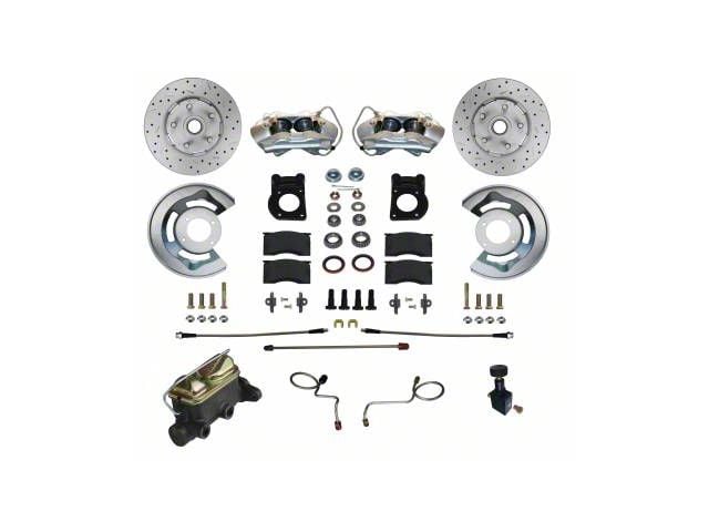 LEED Brakes Front Disc Brake Conversion Kit with MaxGrip XDS Rotors; Zinc Plated Calipers (1970 Ranchero w/ Front Drum Brakes)