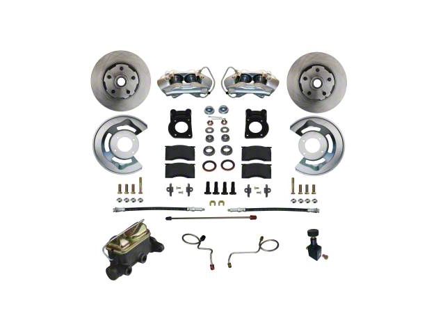 LEED Brakes Front Disc Brake Conversion Kit with Vented Rotors; Zinc Plated Calipers (1970 Ranchero w/ Front Drum Brakes)