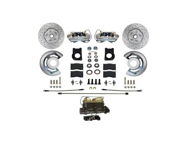 LEED Brakes Manual Front Disc Brake Conversion Kit with MaxGrip XDS Rotors; Zinc Plated Calipers (63-69 Ranchero)