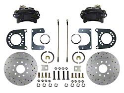 LEED Brakes Rear Disc Brake Conversion Kit with MaxGrip XDS Rotors; Black Calipers (57-76 Ranchero)