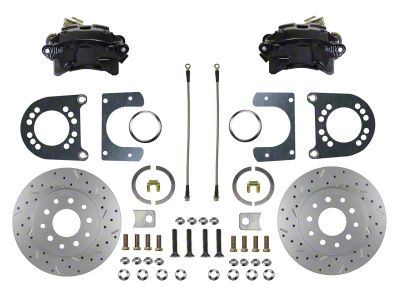 LEED Brakes Rear Disc Brake Conversion Kit with MaxGrip XDS Rotors; Black Calipers (57-76 Ranchero)