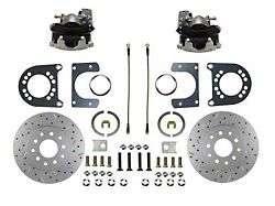 LEED Brakes Rear Disc Brake Conversion Kit with MaxGrip XDS Rotors; Zinc Plated Calipers (57-76 Ranchero)