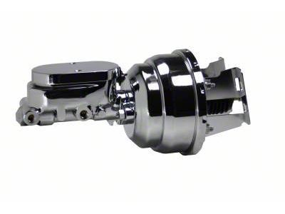 LEED Brakes 8-Inch Dual Power Brake Booster with 1-1/8-Inch Dual Bore Flat Top Master Cylinder; Chrome Finish (58-68 Biscayne, Caprice, Del Ray, Impala)