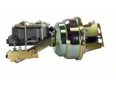 LEED Brakes 8-Inch Dual Power Brake Booster with 1-1/8-Inch Dual Bore Master Cylinder and Side Mount Valve; Zinc Finish (58-68 Biscayne, Caprice, Del Ray, Impala w/ Front Disc & Rear Drum Brakes)
