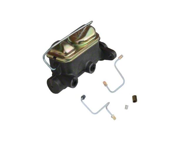 LEED Brakes 1-Inch Dual Bowl Master Cylinder Kit with Lines; Natural Finish (64-66 Mustang w/ Manual Disc Brakes)