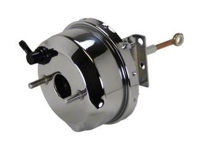 LEED Brakes 7-Inch Single Power Brake Booster with Bracket; Chrome Finish (64-66 Mustang)
