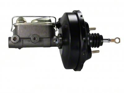 LEED Brakes 9-Inch Slimline Single Power Brake Booster with 1-Inch Dual Bore Master Cylinder; Black Finish (71-73 Mustang)