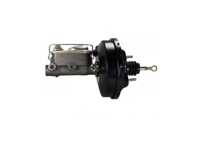 LEED Brakes 9-Inch Slimline Single Power Brake Booster with 1-Inch Dual Bore Master Cylinder; Black Finish (71-73 Mustang)