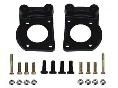 LEED Brakes 4-Piston Caliper Mounting Brackets with Hardware (64-67 V8 Mustang)