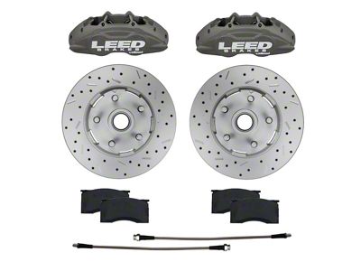 LEED Brakes MaxGrip Lite XDS Brake Rotor, Pad and 4-Piston Caliper Kit; Front; Anodized Calipers (64-67 V8 Mustang w/ Front Disc Brakes & 5-Lug)