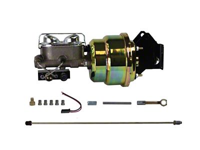 LEED Brakes 7-Inch Dual Power Brake Booster with 1-Inch Dual Bore Master Cylinder for Y Blocks; Zinc Finish (57-59 Ranchero)
