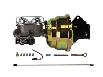 LEED Brakes 8-Inch Dual Power Brake Booster with 1-Inch Dual Bore Master Cylinder for Factory Manual Brakes and Non-Y Blocks; Zinc Finish (57-59 Ranchero)