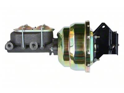 LEED Brakes 8-Inch Dual Power Brake Booster with 1-Inch Dual Bore Mastery Cylinder; Zinc Finish (57-59 Ranchero)