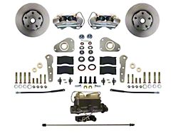 LEED Brakes 4-Piston Manual Front Disc Brake Conversion Kit with Vented Rotors; Zinc Plated Calipers (58-60 Thunderbird)