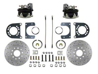 LEED Brakes Rear Disc Brake Conversion Kit with MaxGrip XDS Rotors for Ford 8 and 9-Inch Small Bearing Rear Axles; Zinc Plated Calipers (58-71 Thunderbird)