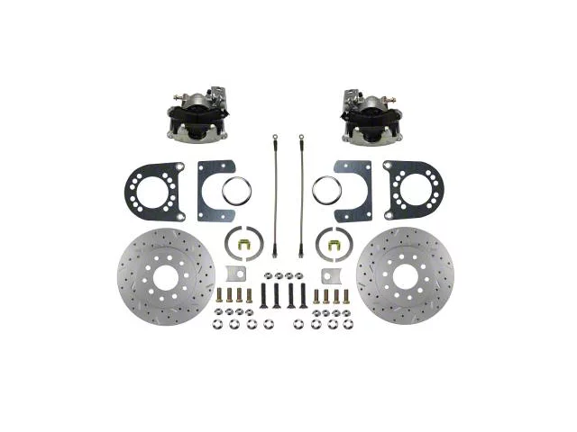 LEED Brakes Rear Disc Brake Conversion Kit with MaxGrip XDS Rotors for Ford 8 and 9-Inch Small Bearing Rear Axles; Zinc Plated Calipers (58-71 Thunderbird)