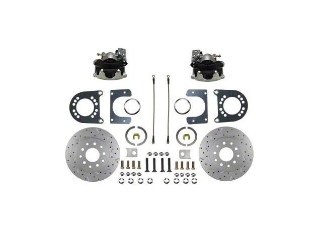 LEED Brakes Rear Disc Brake Conversion Kit with MaxGrip XDS Rotors for Ford 9-Inch Large Bearing Rear Axles; Zinc Plated Calipers (58-71 Thunderbird)