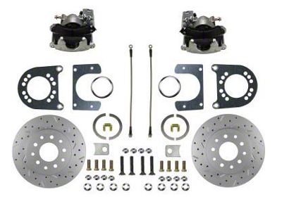 LEED Brakes Rear Disc Brake Conversion Kit with MaxGrip XDS Rotors for Ford 9-Inch Large Bearing Rear Axles; Zinc Plated Calipers (58-71 Thunderbird)