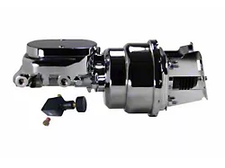 LEED Brakes 7-Inch Dual Power Brake Booster with 1-1/8-Inch Dual Bore Flat Top Master Cylinder and Adjustable Valve; Chrome Finish (55-57 150, 210, Bel Air, Nomad)