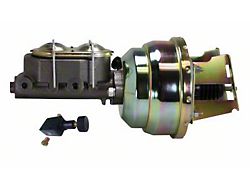 LEED Brakes 8-Inch Dual Power Brake Booster with 1-1/8-Inch Dual Bore Master Cylinder and Adjustable Valve; Zinc Finish (55-57 150, 210, Bel Air, Nomad)