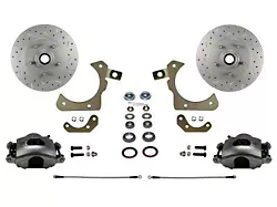 LEED Brakes Front Spindle Mount Disc Brake Conversion Kit with MaxGrip XDS Rotors; Zinc Plated Calipers (55-57 150, 210, Bel Air, Nomad)