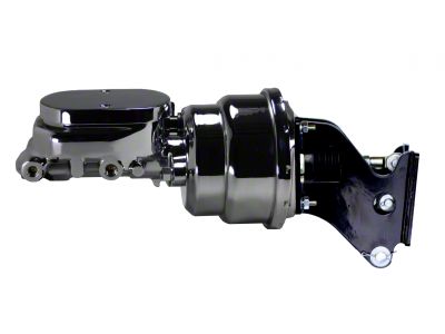 LEED Brakes 7-Inch Dual Power Brake Booster with 1-1/8-Inch Dual Bore Flat Top Master Cylinder; Chrome Finish (67-72 Blazer, C10, Jimmy, K10)