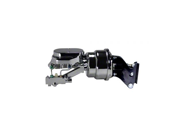 LEED Brakes 7-Inch Dual Power Brake Booster with 1-1/8-Inch Dual Bore Flat Top Master Cylinder and Side Mount Valve; Chrome Finish (67-72 Blazer, C10, Jimmy, K10 w/ Front Disc & Rear Drum Brakes)