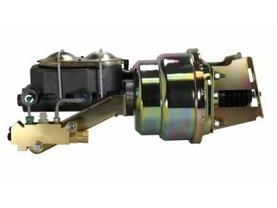 LEED Brakes 7-Inch Dual Power Brake Booster with 1-1/8-Inch Dual Bore Master Cylinder and Side Mount Valve; Zinc Finish (60-66 C10, K10 w/ Front Disc & Rear Drum Brakes)