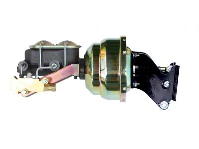 LEED Brakes 8-Inch Dual Power Brake Booster with 1-1/8-Inch Dual Bore Master Cylinder and Side Mount Valve; Zinc Finish (67-72 Blazer, C10, Jimmy, K10 w/ Front Disc & Rear Drum Brakes)