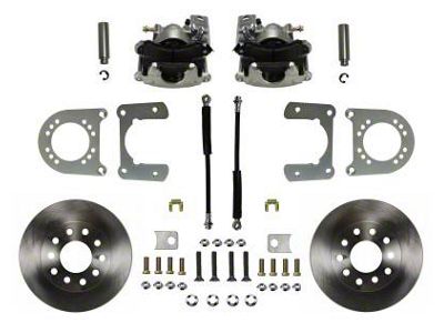 LEED Brakes Rear Disc 5-Lug Brake Conversion Kit with Vented Rotors; Zinc Plated Calipers (63-87 C10, C15)