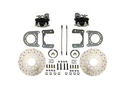 LEED Brakes Rear Disc Brake Conversion Kit with MaxGrip XDS Rotors for Ford 8 and 9-Inch Small Bearing Rear Axle; 5x5 Bolt Pattern; Zinc Plated Calipers (Universal; Some Adaptation May Be Required)