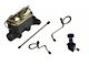 LEED Brakes 1-Inch Dual Bowl Master Cylinder Kit with Lines and Adjustable Valve; Natural Finish (67-69 Mustang)