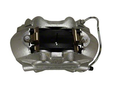 LEED Brakes 4-Piston Front Brake Caliper with Semi-Metallic Brake Pads; Driver Side; Zinc Plated (64-67 Mustang w/ Front Disc Brakes & 5-Lug)