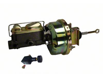 LEED Brakes 7-Inch Single Power Brake Booster with 1-Inch Dual Bore Master Cylinder and Adjustable Valve; Zinc Finish (64-66 Mustang w/ Front Disc Brakes)