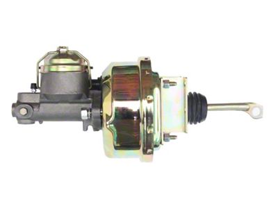 LEED Brakes 7-Inch Single Power Brake Booster with 1-Inch Dual Bore Master Cylinder; Zinc Finish (64-66 Mustang w/ 4-Wheel Drum Brakes)