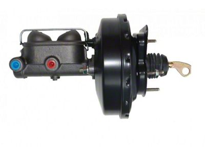 LEED Brakes 9-Inch Single Power Brake Booster with 1-Inch Dual Bore Master Cylinder; Black Finish (67-70 Mustang w/ Automatic Transmission & 4-Wheel Drum Brakes)